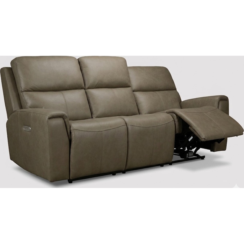 jaxson mid sahara brown power leather reclining sofa   