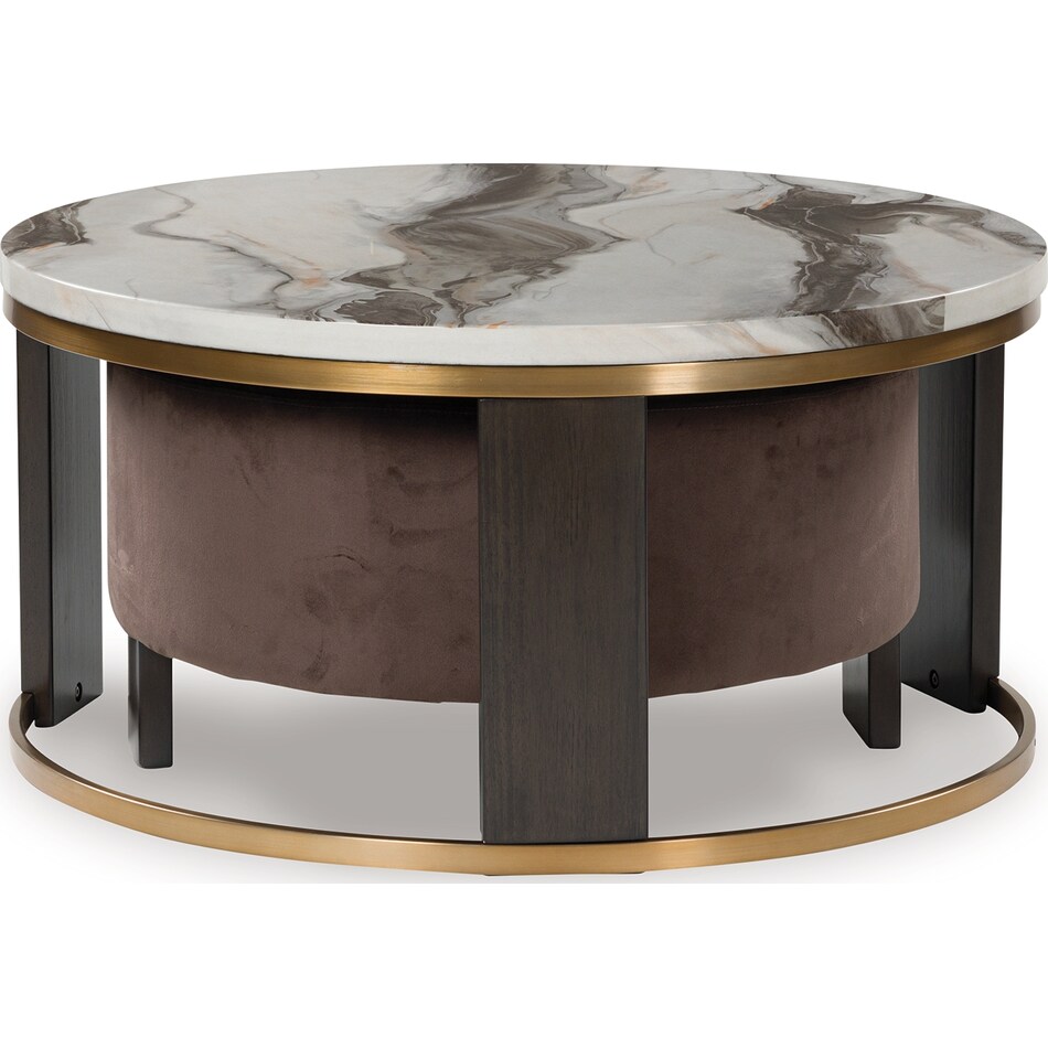 jazmore brown brass finish cocktail table   