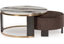 jazmore brown brass finish cocktail table   