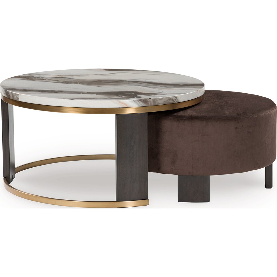 jazmore brown brass finish cocktail table   