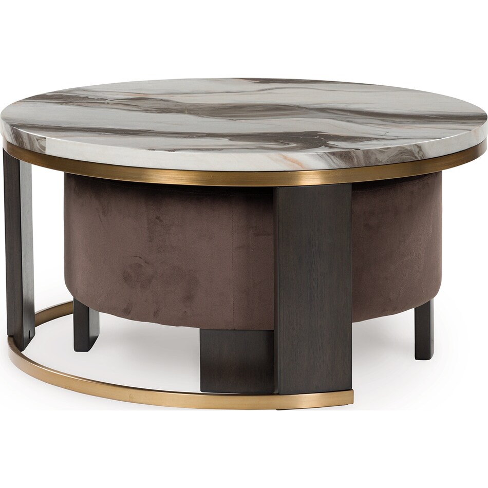 jazmore brown brass finish cocktail table   