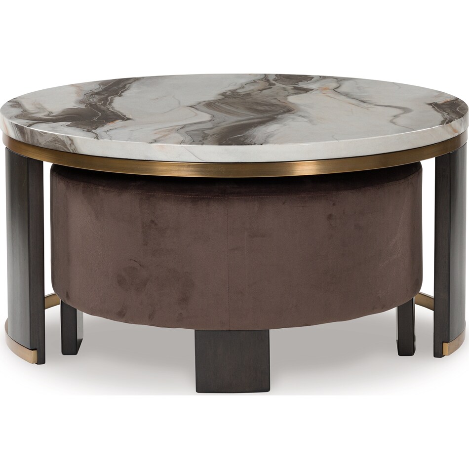 jazmore brown brass finish cocktail table   
