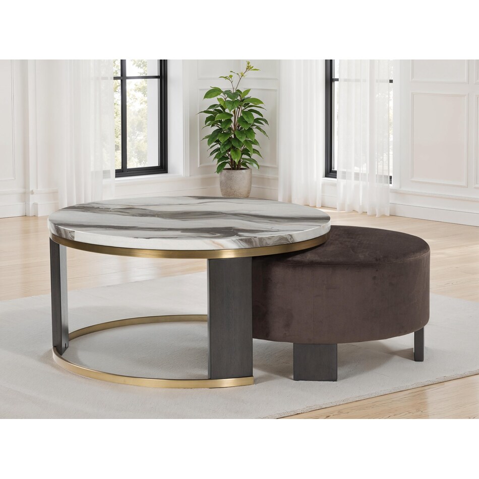 jazmore brown brass finish cocktail table   