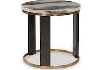 jazmore brown brass finish end table   
