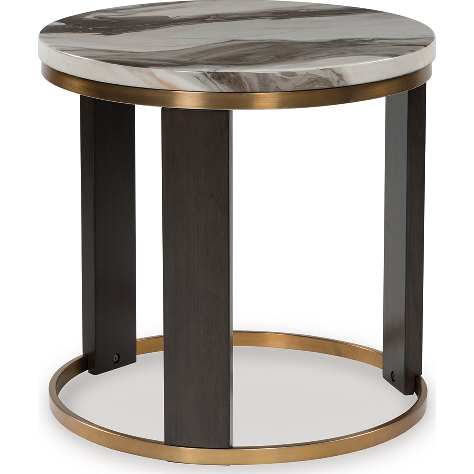 jazmore brown brass finish end table   