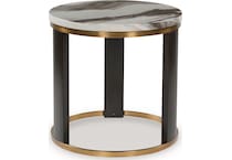 jazmore brown brass finish end table   
