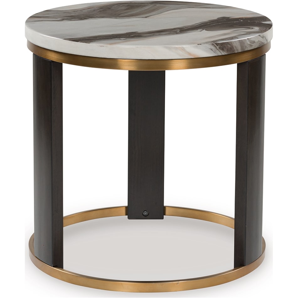 jazmore brown brass finish end table   
