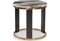 jazmore brown brass finish end table   