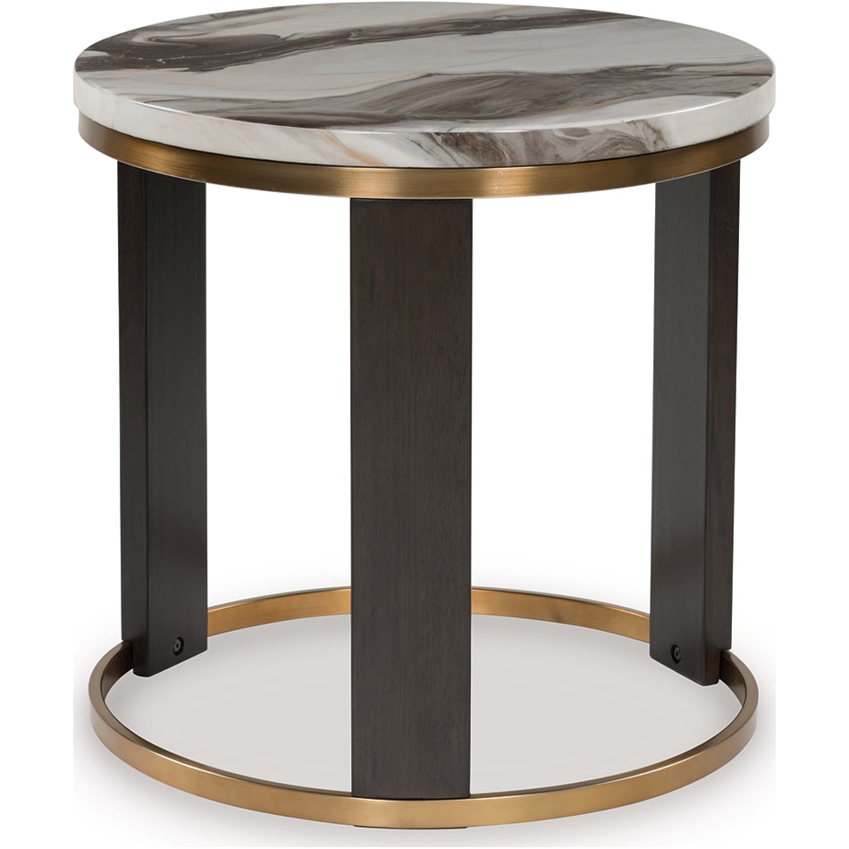 jazmore brown brass finish end table   