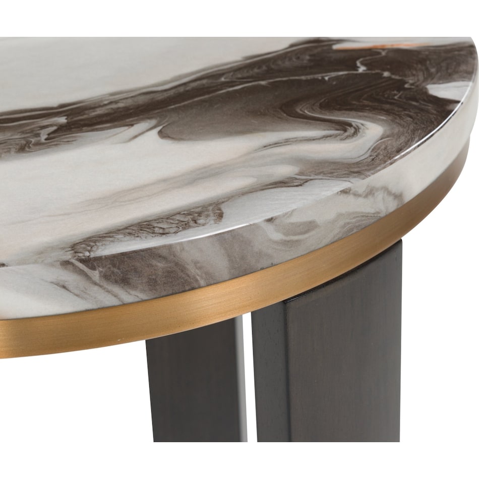 jazmore brown brass finish end table   