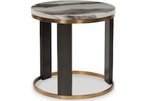 jazmore brown brass finish end table   