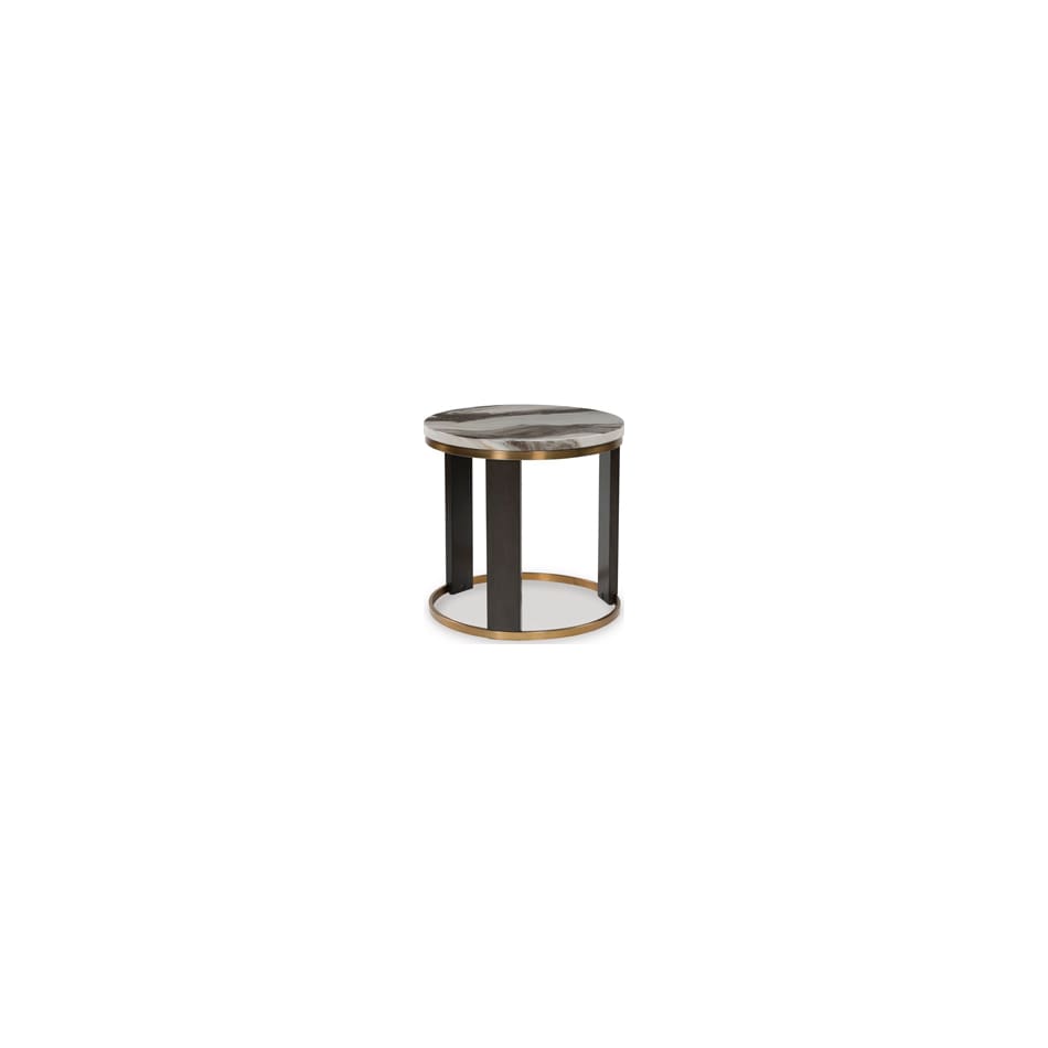 jazmore brown brass finish end table   