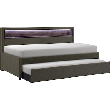 JENNSEN UPHOLSTERED DAYBED W/ TRUNDLE