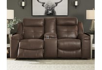 jesolo brown reclining console loveseat   