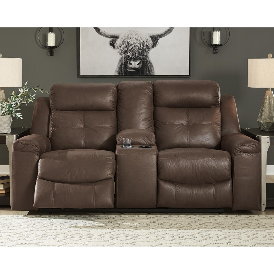 jesolo brown reclining console loveseat   