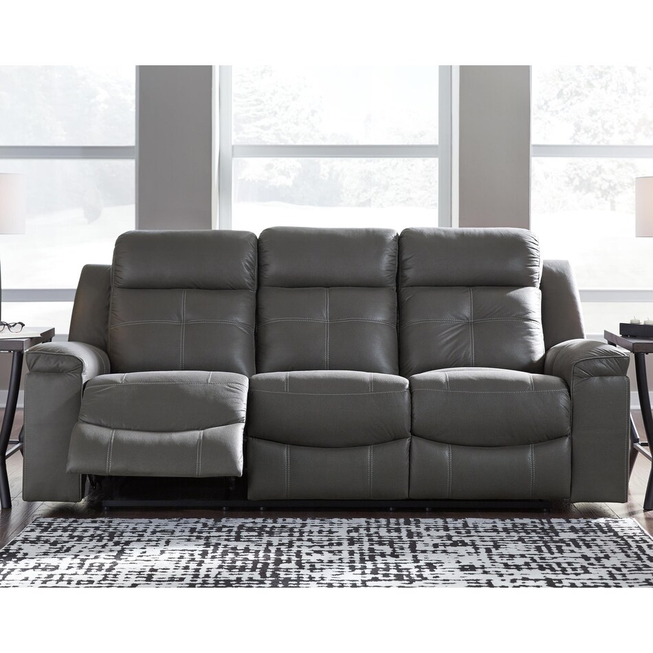 jesolo dark grey reclining sofa   