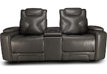 jet set baja grey power leather reclining console loveseat   