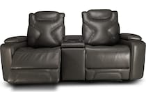 jet set baja grey power leather reclining console loveseat   