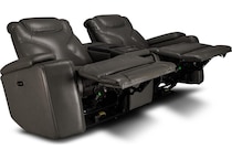 jet set baja grey power leather reclining console loveseat   