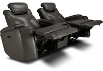 jet set baja grey power leather reclining console loveseat   