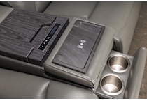 jet set baja grey power leather reclining console loveseat   