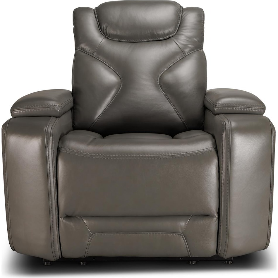 jet set baja grey power leather reclining console loveseat   