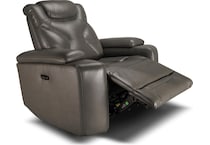 jet set baja grey power leather reclining console loveseat   