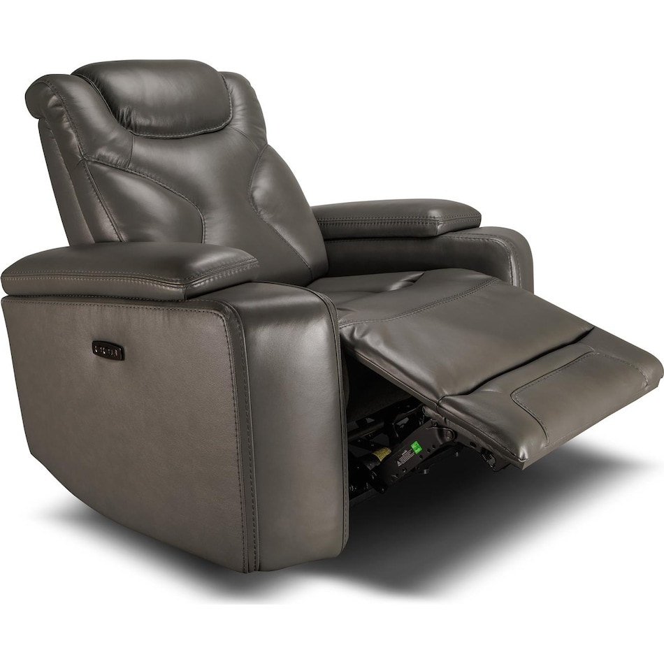 jet set baja grey power leather reclining console loveseat   