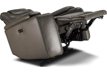 jet set baja grey power leather reclining console loveseat   