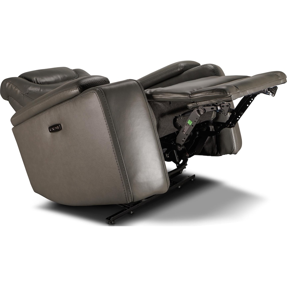 jet set baja grey power leather reclining console loveseat   