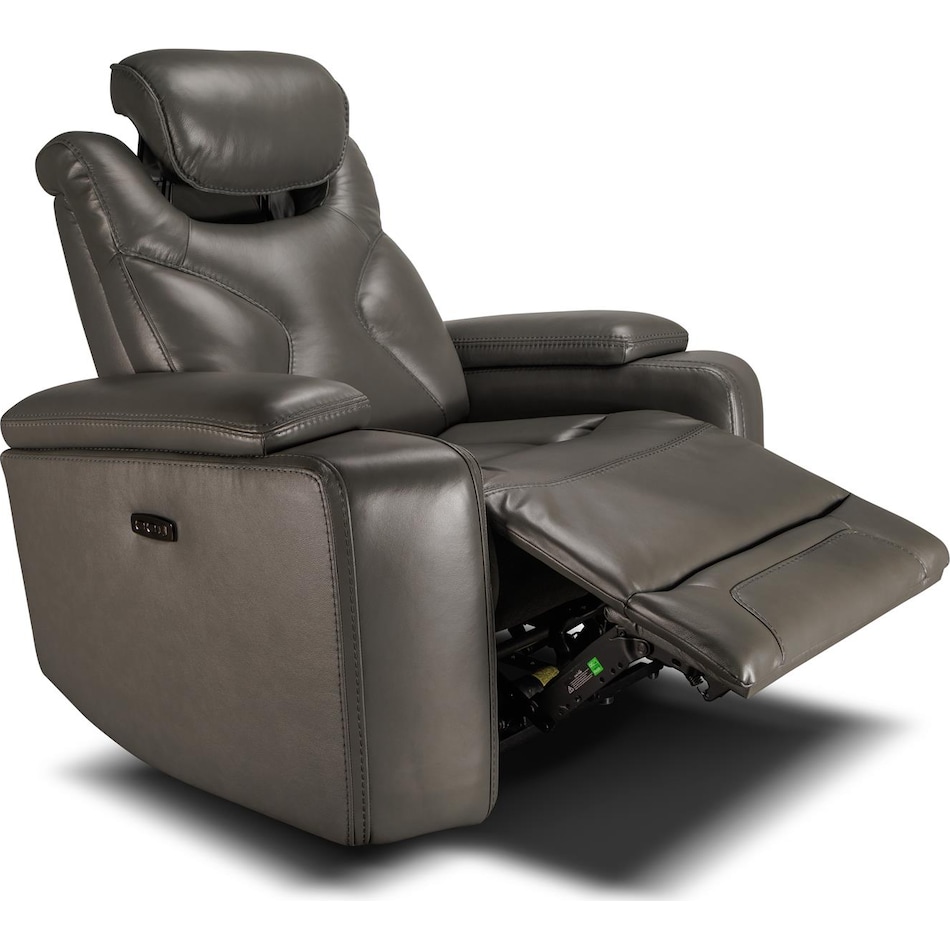 jet set baja grey power leather reclining console loveseat   