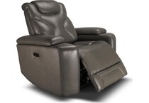 jet set baja grey power leather reclining console loveseat   