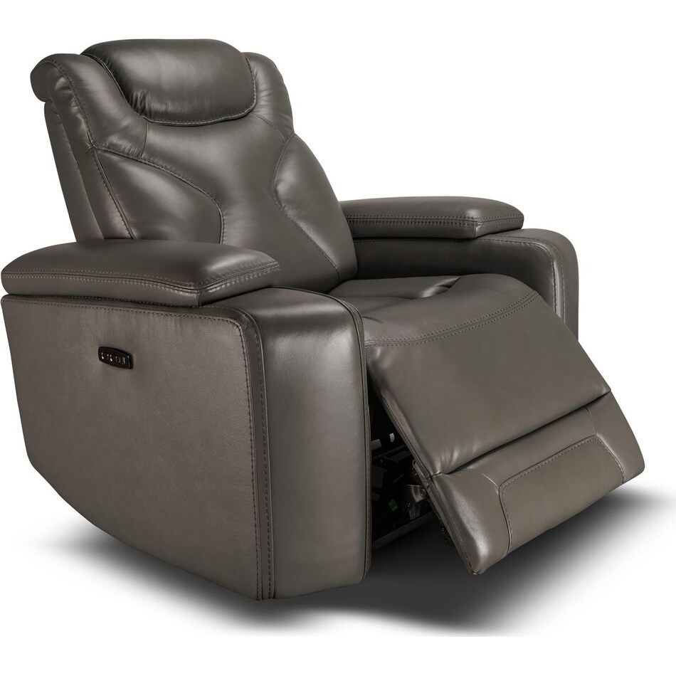 jet set baja grey power leather reclining console loveseat   
