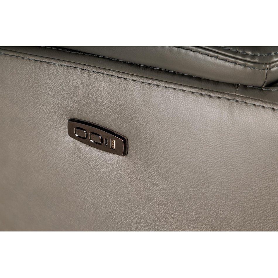 jet set baja grey power leather reclining console loveseat   