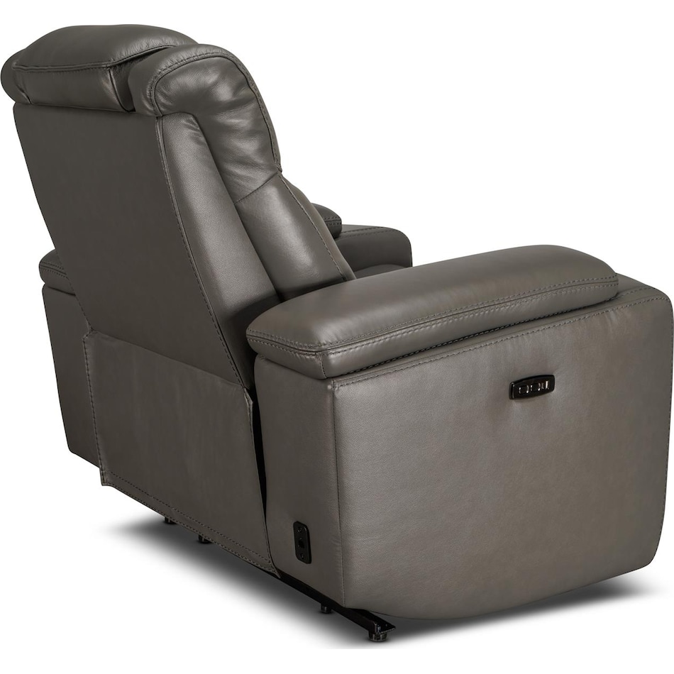 jet set baja grey power leather reclining console loveseat   