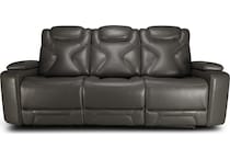 jet set baja grey power leather reclining sofa   