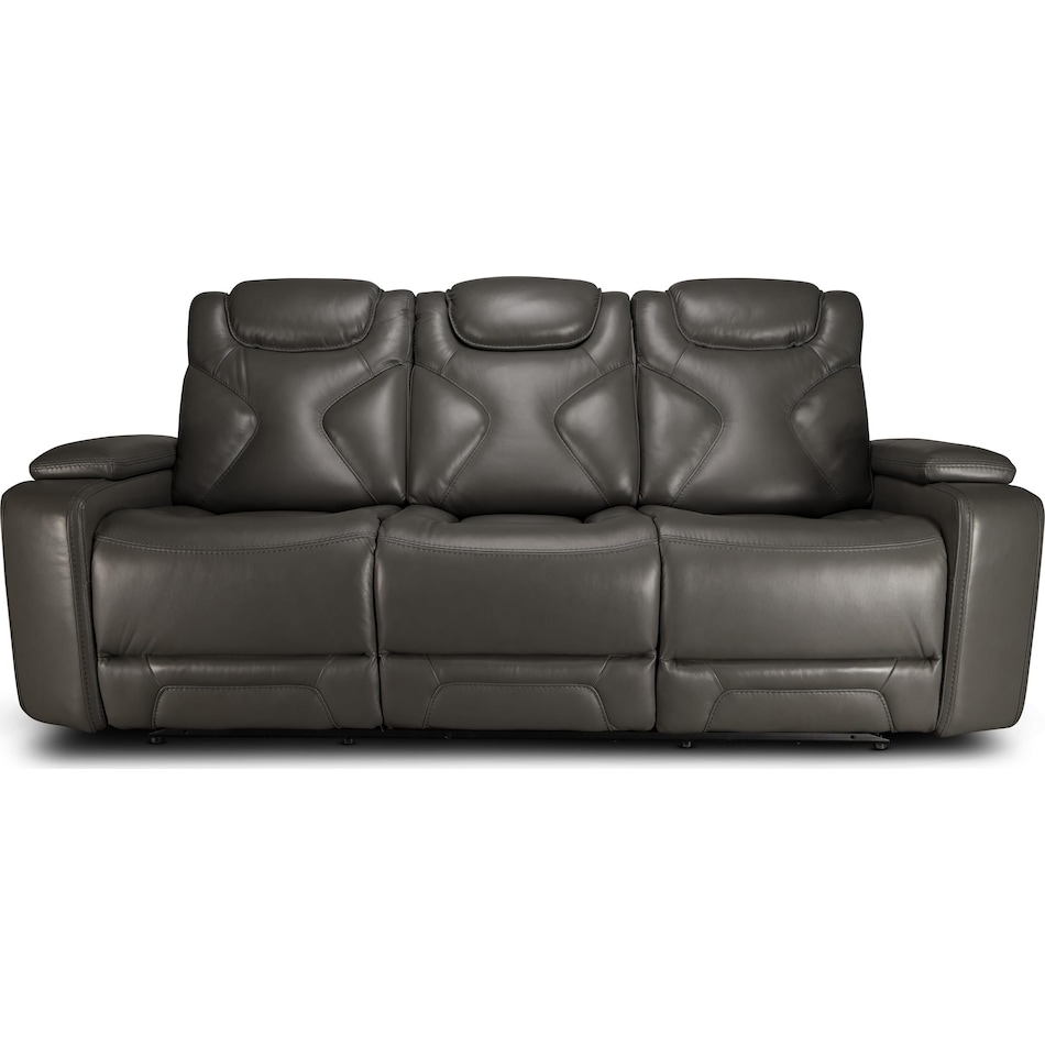 jet set baja grey power leather reclining sofa   
