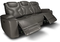 jet set baja grey power leather reclining sofa   