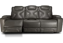 jet set baja grey power leather reclining sofa   