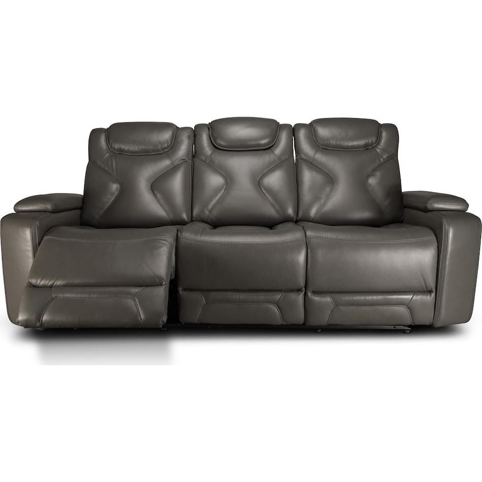 jet set baja grey power leather reclining sofa   