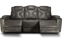 jet set baja grey power leather reclining sofa   