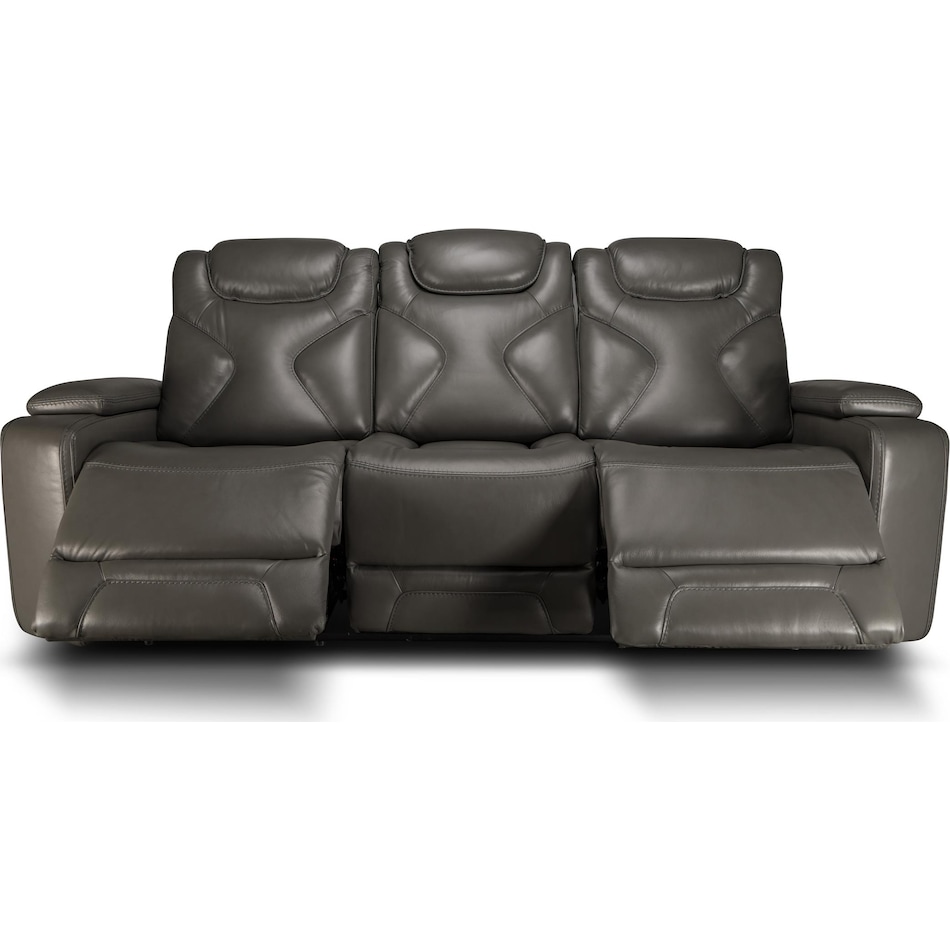 jet set baja grey power leather reclining sofa   