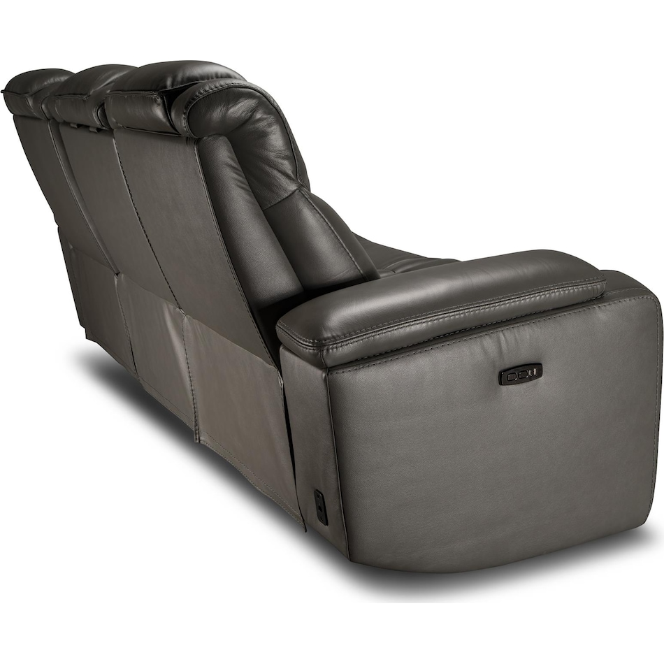 jet set baja grey power leather reclining sofa   