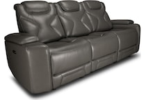 jet set baja grey power leather reclining sofa   