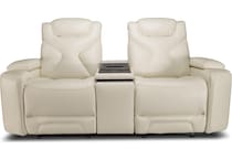 jet set baja white power leather reclining console loveseat   