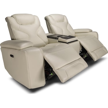 JETSET LEATHER POWER RECLINING LOVESEAT
