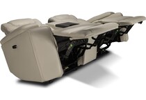 jet set baja white power leather reclining console loveseat   