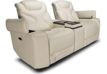 jet set baja white power leather reclining console loveseat   