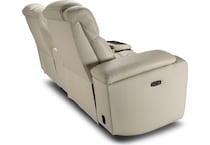 jet set baja white power leather reclining console loveseat   