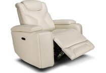 jet set baja white power leather reclining console loveseat   